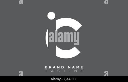 IC Alphabet letters Initials Monogram logo Stock Vector