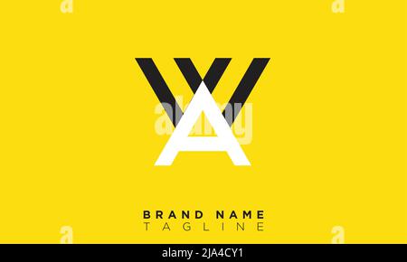 WA Alphabet letters Initials Monogram logo Stock Vector