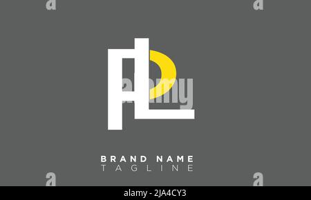 PL Alphabet letters Initials Monogram logo Stock Vector