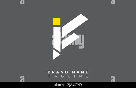 IF Alphabet letters Initials Monogram logo Stock Vector