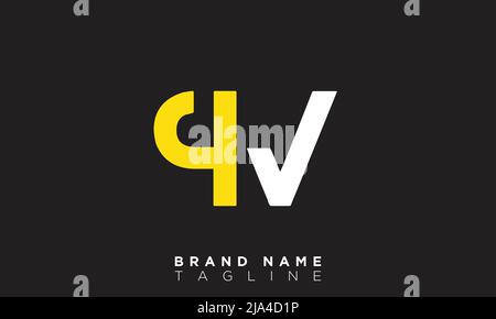 QV Alphabet letters Initials Monogram logo Stock Vector