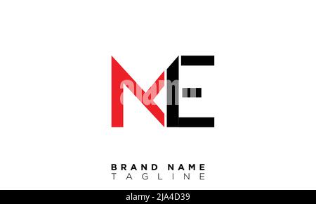 ME Alphabet letters Initials Monogram logo Stock Vector