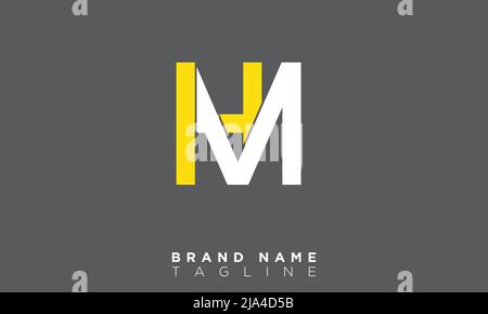 HM Alphabet letters Initials Monogram logo Stock Vector