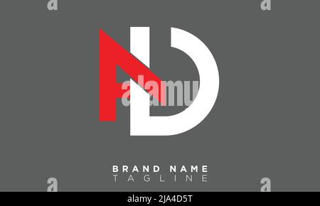 AD Alphabet letters Initials Monogram logo Stock Vector