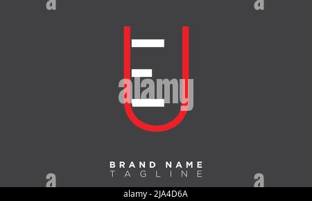EU Alphabet letters Initials Monogram logo Stock Vector