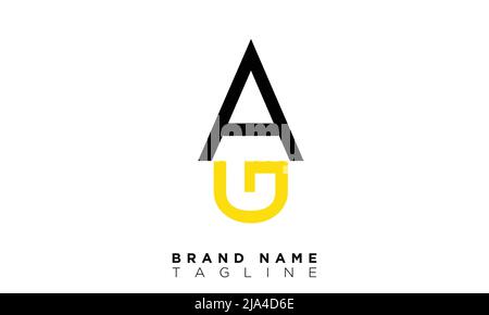 GA Alphabet letters Initials Monogram logo Stock Vector