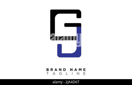 GJ Alphabet letters Initials Monogram logo Stock Vector