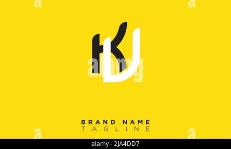 KU Alphabet letters Initials Monogram logo Stock Vector