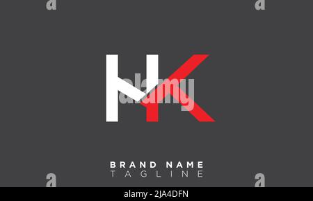 HK Alphabet letters Initials Monogram logo KH, H and K Stock Vector
