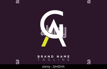 GA Alphabet letters Initials Monogram logo AG, G and A Stock Vector
