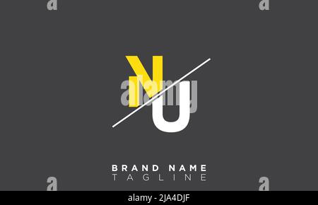 NU Alphabet letters Initials Monogram logo UN, N and U Stock Vector