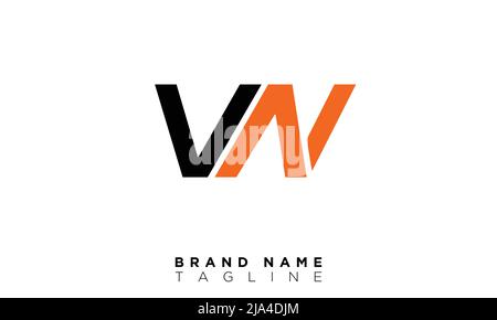 Alphabet letters Initials Monogram logo VN, NV, V and N Stock Vector