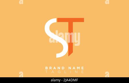 Alphabet letters Initials Monogram logo ST, TS, S and T Stock Vector