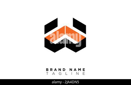 Alphabet letters Initials Monogram logo EW, WE, E and W Stock Vector