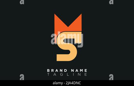 Alphabet letters Initials Monogram logo MS, SM, M and S Stock Vector