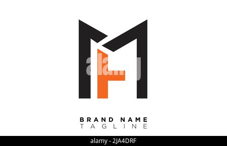 Alphabet letters Initials Monogram logo FM, MF, F and M Stock Vector