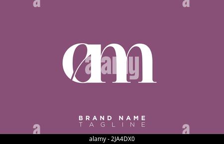 Alphabet letters Initials Monogram logo EM, ME, E and M Stock Vector