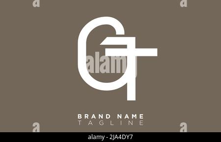 Alphabet letters Initials Monogram logo GT, TG, G and T Stock Vector