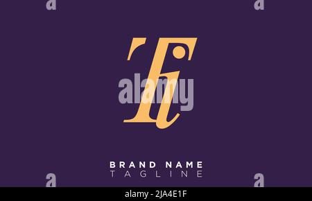 Alphabet letters Initials Monogram logo TI, IT, T and I Stock Vector
