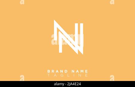 Alphabet letters Initials Monogram logo NV, VN, N and V Stock Vector