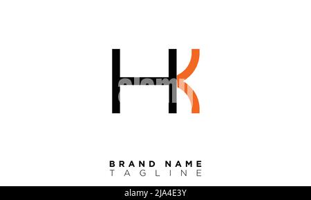 Alphabet letters Initials Monogram logo HK, KH, H and K Stock Vector