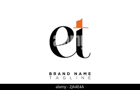 Alphabet letters Initials Monogram logo ET, TE, E and T Stock Vector