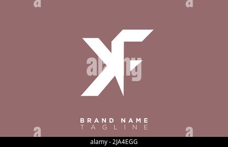 Alphabet letters Initials Monogram logo KF, FK, K and F Stock Vector