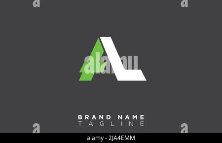 Alphabet letters Initials Monogram logo AL, LA, A and L Stock Vector