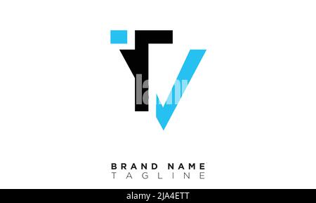 Alphabet letters Initials Monogram logo TV, VT, T and V Stock Vector