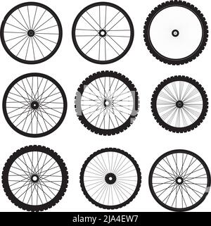 vectorized bicycle wheels for editing and graphics Stock Vector