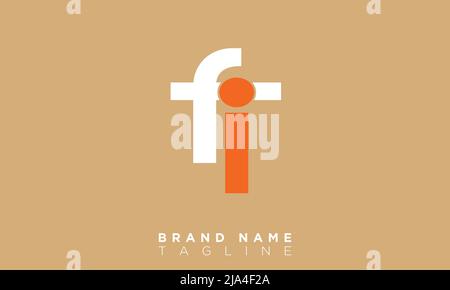 Alphabet letters Initials Monogram logo FI, IF, F and I Stock Vector