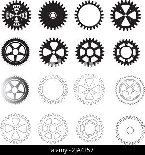 Vectorized bicycle gears for editing and graphics Stock Vector