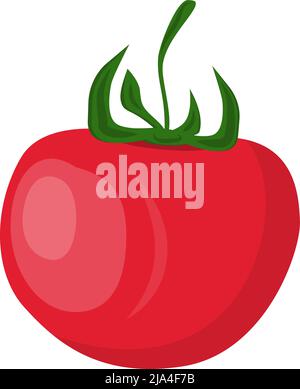 ripe tomato isolated on white background, flat design vector illustration Stock Vector