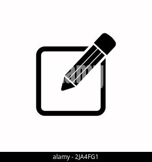 Edit text icon, note pad, pencil symbol isolated on white background, Vector Illustration Stock Vector