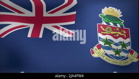 Image of national flag of cayman islands waving Stock Photo