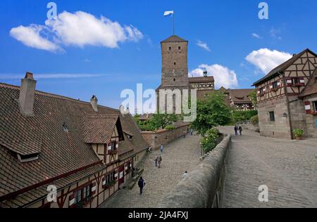 Kaiserburg in Nuernberg, Mittelfranken, Franken, Bayern, Deutschland, Europa | Imperial Castle in Nuremberg, Frankonia, Bavaria, Germany Stock Photo