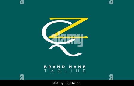 Alphabet letters Initials Monogram logo QZ, ZQ, Q and Z Stock Vector