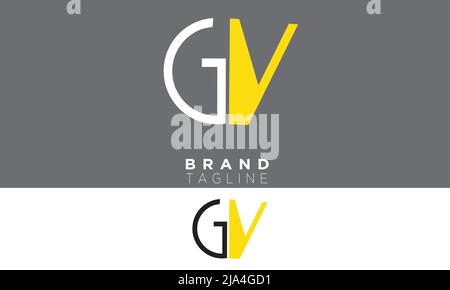GV Alphabet letters Initials Monogram logo VG, G and V Stock Vector