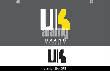 Alphabet letters Initials Monogram logo UK, KU, U and K Stock Vector