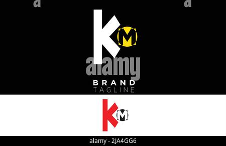 Alphabet letters Initials Monogram logo KM, MK, K and M Stock Vector