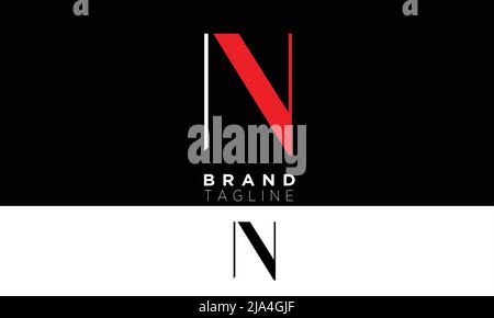 Alphabet letters Initials Monogram logo NV, VN, N and V Stock Vector
