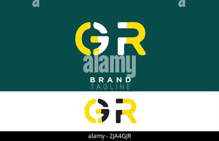 Alphabet letters Initials Monogram logo GR, RG, G and R Stock Vector