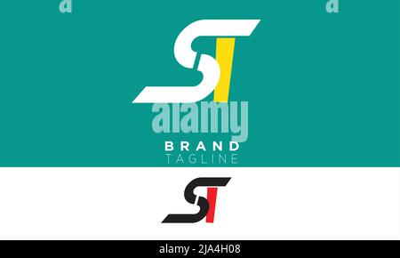 ST Alphabet letters Initials Monogram logo TS, S and T Stock Vector