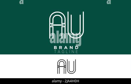 AU Alphabet letters Initials Monogram logo UA, A and U Stock Vector