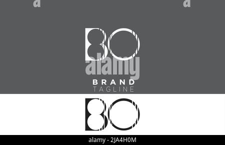 BO Alphabet letters Initials Monogram logo OB, B and O Stock Vector
