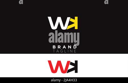 WK Alphabet letters Initials Monogram logo KW, W and K Stock Vector