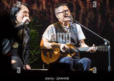 NANJING, CHINA - FEBRUARY 15, 2018 - Luo Dayou (Tayu Lo) tour concert is held at nanjing Olympic Sports Center Gymnasium, Nanjing, Jiangsu Province, C Stock Photo