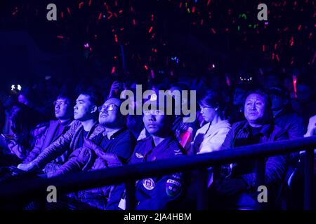 NANJING, CHINA - FEBRUARY 15, 2018 - Luo Dayou (Tayu Lo) tour concert is held at nanjing Olympic Sports Center Gymnasium, Nanjing, Jiangsu Province, C Stock Photo