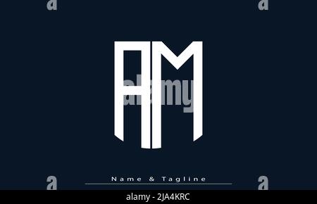 Alphabet letters Initials Monogram logo AM, MA Stock Vector