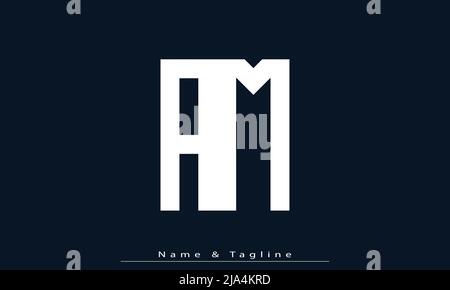 Alphabet letters Initials Monogram logo AM, MA Stock Vector